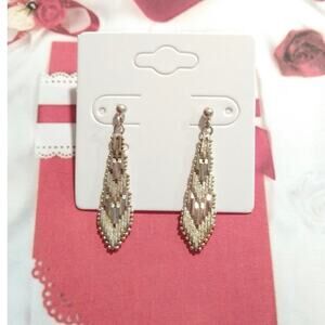 14k yellow gold vermeil Sterling Silver 925 Dangle Drop Earrings Posts Italy